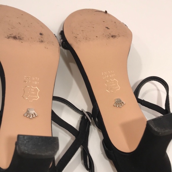 Nina Black Sandals With Rhinestone Front Size 9.5 - Picture 5 of 8